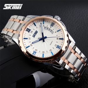 Skmei 9069 Men's Quartz Watch WHITE BLUE - Image 3