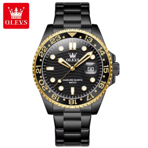 OLEVS 3610 OEM Custom Luxury Watch Gold Black - Image 1