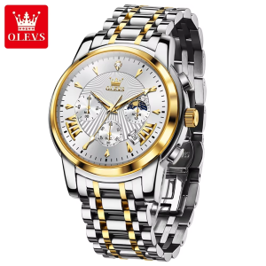 OLEVS 2892 Classic Fashion Chronograph WristWatch Waterproof Gold White. - Image 5