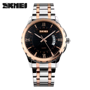 Skmei 9069 Men's Quartz Watch Rose Gold Black - Image 1