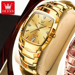 OLEVS 7006 Original Quartz Wristwatch Waterproof for Ladies Full Gold. - Image 1