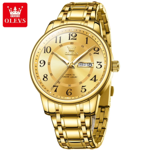 OLEVS 2891 OEM logo Watch Luxury Stainless Steel Waterproof Full Gold. - Image 2
