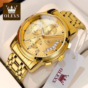 OLEVS 2879 Watch For Male Waterproof Full Gold. - Image 2