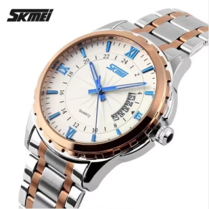 Skmei 9069 Men's Quartz Watch WHITE BLUE - Image 2