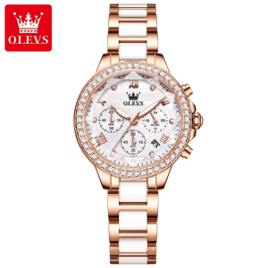 OLEVS 9999 Elegant Diamond Women's Watch White. - Image 2