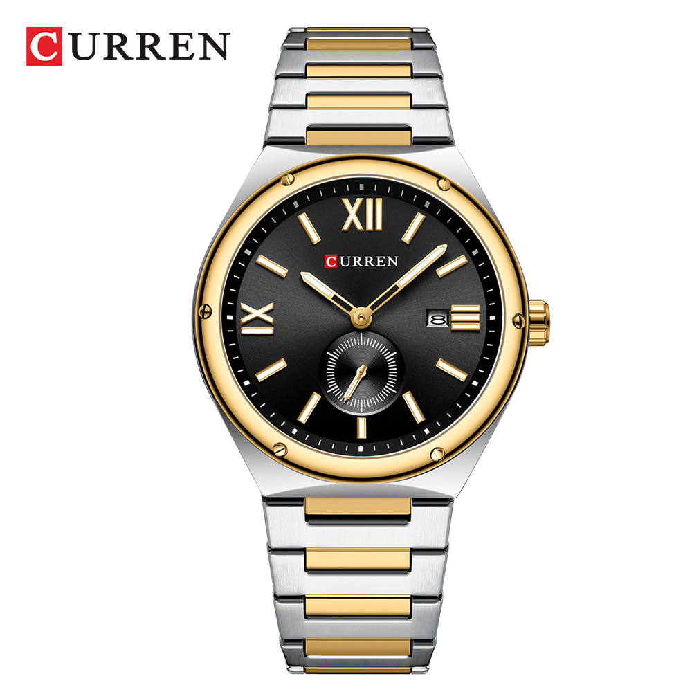 CURREN 8471 Fashion Casual Wrist Watch Silver Gold Black.