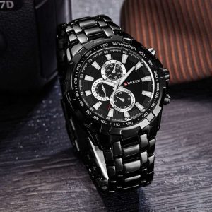 CURREN 8023 Watches Men Japan Movement OEM Watches Black. - Image 1