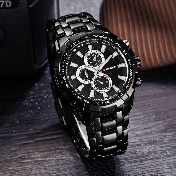 CURREN 8023 Watches Men Japan Movement OEM Watches Black.
