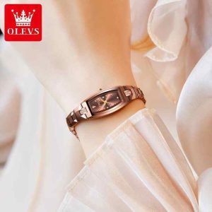 Olevs 5501 Ladies Rose Gold Wrist Watch Waterproof - Image 2