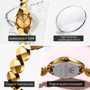 OLEVS 7007 Latest Wrist Watch Gold - Image 2