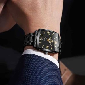OLEVS 2969 Waterproof Chronometer Date Display Business Hand Watch Full Black. - Image 2