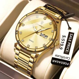 POEDAGAR 878 Men Watch Full Gold. - Image 2