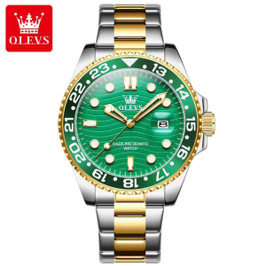 OLEVS 3610 OEM Custom Luxury Watch Gold Green - Image 3