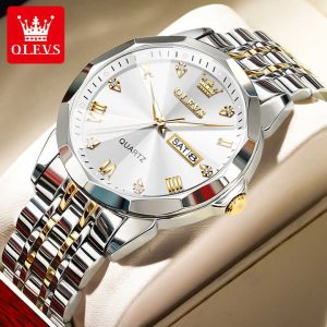 OLEVS 9931 Men Watch Silver Gold White - Image 3