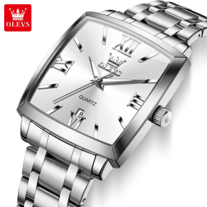 OLEVS 2969 Waterproof Chronometer Date Display Business Hand Watch Silver White. - Image 2