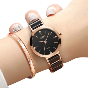 OLEVS 5877 New Fashion Ladies Ceramics Watch Black. - Image 4