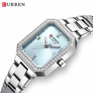 CURREN New Ladies Watch 9102 Classic Luxury Stainless Steel Bracelet Diamond Silver Blue. - Image 1