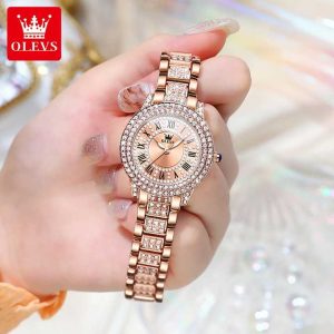 OLEVS 9943 Roman Numerals Watch Luxury Watch Housings Diamonds Watch. - Image 3