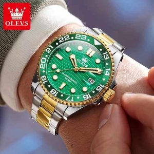 OLEVS 3610 OEM Custom Luxury Watch Gold Green - Image 4