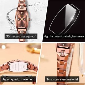 Olevs 5501 Ladies Rose Gold Wrist Watch Waterproof - Image 3