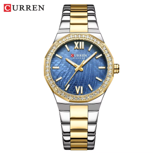 CURREN 9103 Luxury Diamond Watch For Woman Gold Blue. - Image 5