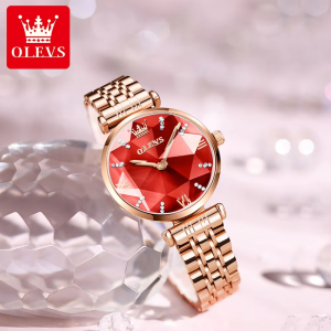 OLEVS 6642 Women Watches Quartz Stainless Steel Watches Waterproof Rose Gold. - Image 1