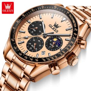 OLEVS 3618 Multifunctional Chronograph Watch Yellow. - Image 1