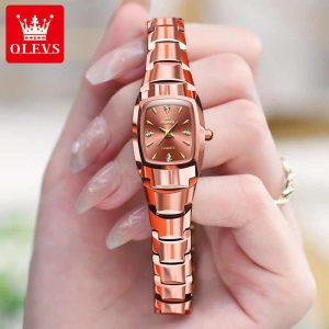 OLEVS 7006 Original Quartz Wristwatch Waterproof for Ladies Rose Gold. - Image 2