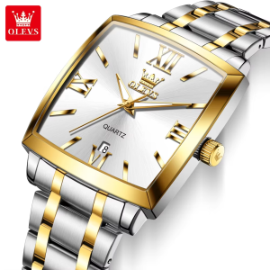 OLEVS 2969 Waterproof Chronometer Date Display Business Hand Watch Silver Gold White. - Image 3