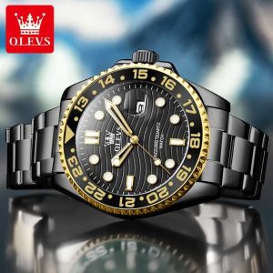 OLEVS 3610 OEM Custom Luxury Watch Gold Black - Image 3