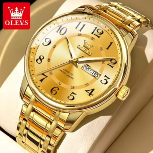 OLEVS 2891 OEM logo Watch Luxury Stainless Steel Waterproof Full Gold. - Image 4