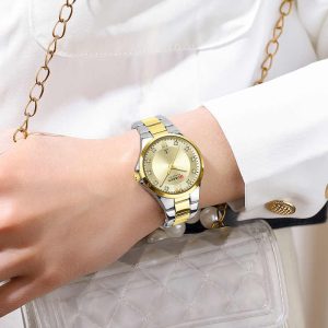 CURREN 9107 Women's Watch Calendar Stainless Steel Waterproof Luminous Clock Gold. - Image 2