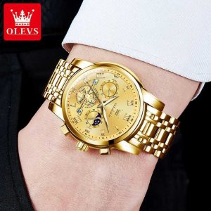 OLEVS 2859 Original Watch For Men Full Gold. - Image 4