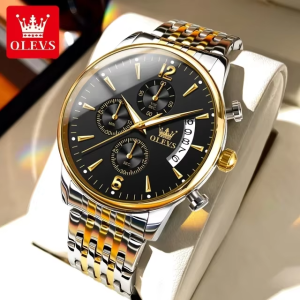 Olevs 2867 Watch For Male Stainless Steel Waterproof Silver Gold Black. - Image 3
