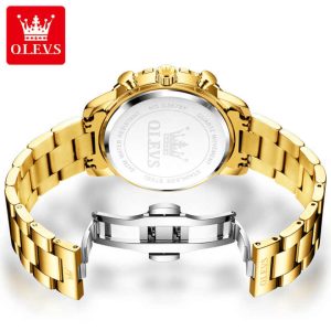 OLEVS 3678 Moon Phase Watches Waterproof Full Gold. - Image 3
