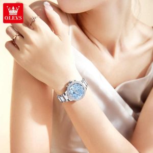 OLEVS 9999 Elegant Diamond Women's Watch Sky. - Image 3