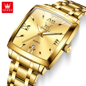 OLEVS 2969 Waterproof Chronometer Date Display Business Hand Watch Full Gold. - Image 2