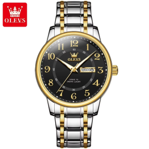 OLEVS 2891 OEM logo Watch Luxury Stainless Steel Waterproof Silver Gold Black. - Image 1