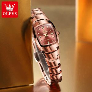 OLEVS 7006 Original Quartz Wristwatch Waterproof for Ladies Rose Gold. - Image 4