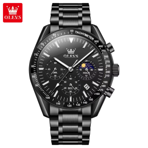 OLEVS 3618 Multifunctional Chronograph Watch Black. - Image 1