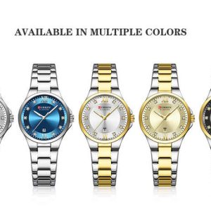 CURREN 9107 Women's Watch Calendar Stainless Steel Waterproof Luminous Clock Silver White. - Image 2