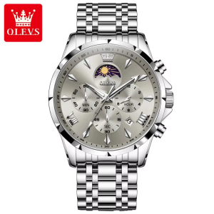 OLEVS 3653 Men Watch Silver Gray