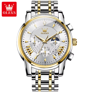 OLEVS 2892 Classic Fashion Chronograph WristWatch Waterproof Gold White. - Image 4