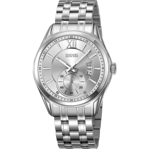 Skmei 9319 Stainless Steel Men Elegance & 100% Waterproof Watches Silver. - Image 3