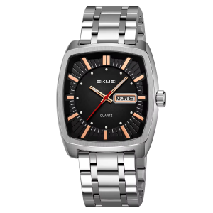 Skmei 9354 Stainless Steel Men Elegance & 100% Waterproof Watches Silver Black. - Image 2