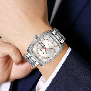 Skmei 9354 Stainless Steel Men Elegance & 100% Waterproof Watches Silver White. - Image 2