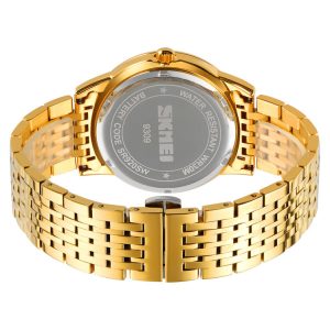 SKMEI 9393 Stainless Steel Waterproof Men Watch Gold. - Image 4