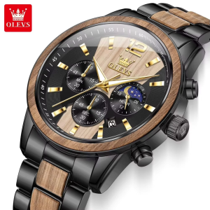 OLEVS 3645 Mens Chronograph Original & 100% Waterproof Watches Yellow. - Image 4