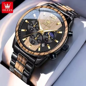 OLEVS 3645 Mens Chronograph Original & 100% Waterproof Watches Yellow. - Image 3