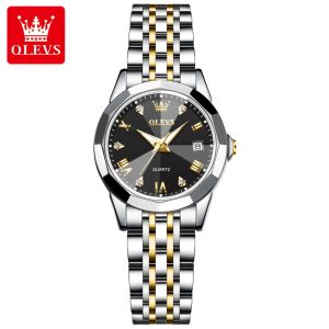 OLEVS 9931 luxury Women Stainless Steel Watch Silver Gold Black.